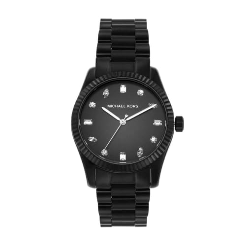 Michael Kors Reloj Lexington para Mujer, Movimiento de Cuarzo de Tres Agujas de 38 mm con Correa de Acero Inoxidable o Piel, Negro Azabache, 38 mm Michael Kors Reloj Lexington para Mujer, Movimiento de Cuarzo de Tres Agujas de 38 mm con Correa de Acero Inoxidable o Piel, Negro Azabache, 38 mm
