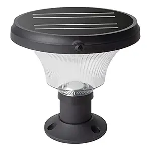 Epyz Solar Gate Pillar Light Outdoor Round Shape with 143LEDs, 8W Monocrystaline Panel, 12,000maH Battery, 3 Type of Lights, Application for Fence, Garden, Wall, Outdoor [ Multicolour ]