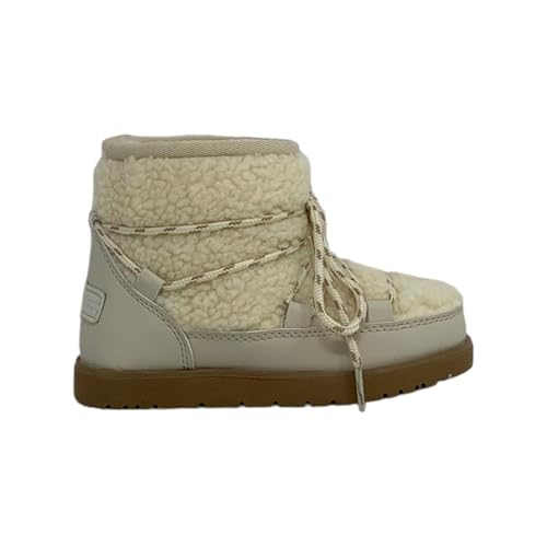 Bottine fille beige Grunland Crom en fourrure et dentelle aux finitions premium