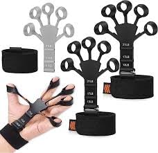 Finger Strengthener Hand Grip Workout Equipment for Musician, Rock Climbing and Therapy|2pcs (one hand black and one hand grey) (black and grey) (B0CG16F7CF) Amazon Price History, Amazon Price Tracker