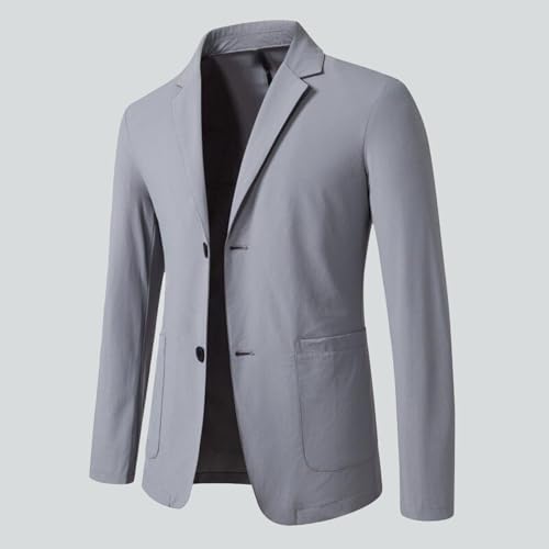 Men's Casual Lapel Collar Blazer Slim Fit Work Suit Jackets Two Button Lightweight Classic Sport Coat with Pockets2