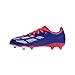 adidas Predator League J Football Boots Firm Ground (Little Big Kid) Sneaker, Lucid Blue/White/Solar Red, 13 US Unisex