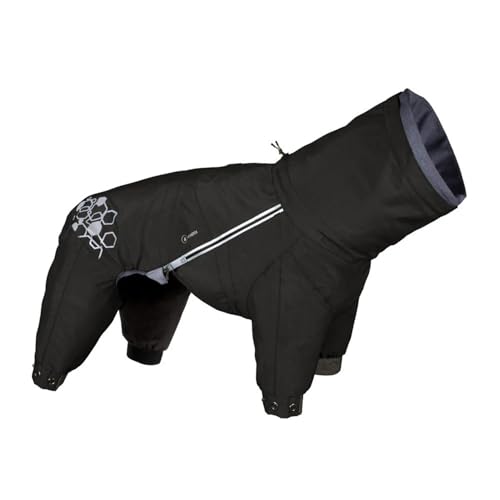 Hurtta Mudventure Overall ECO, Hunderegenmantel, Wasserdicht (Raven, 40M)