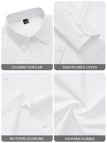 siliteelon Button Down Shirts for Women Oxford Shirt Cotton Dress Shirts Collared Long Sleeve Wrinkle Free Blouse Tops4