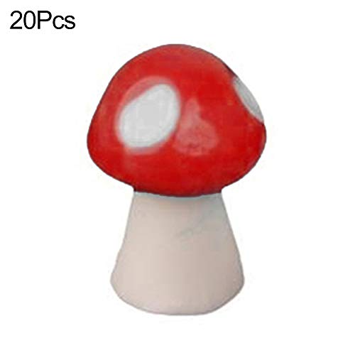 Whiie891203 Miniature Fairy Garden 20Pcs Mini Artificial Mushroom Miniatures Fairy Garden Ornament Resin Crafts - Red S