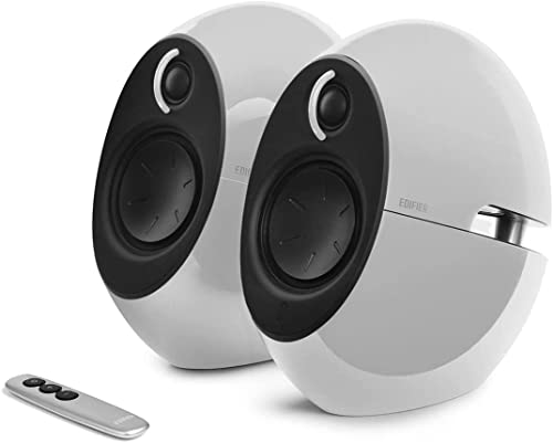 EDIFIER Luna Eclipse - Kit d'Enceintes Design 2.0 Bluetooth avec Télécommande IR Blanc 74 W