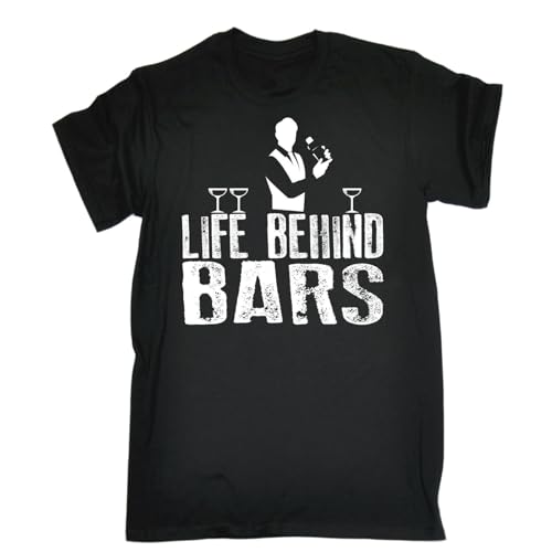 Life Behind Bars Bartender T-Shirt Booze Alcohol Tee Top Funny Birthday Gift Black XXL Life Behind Bars Bartender T-Shirt Booze Alcohol Tee Top Funny Birthday Gift Black XXL