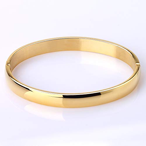 MILAKOO Womens Mens Stainless Steel Bracelet Plain Polished Finish Cuff Bangle Oval Shape - Image 4