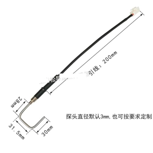 Sensor de temperatura termopar tipo L/U de φ3*25*40 mm y cable de 0.2m 2