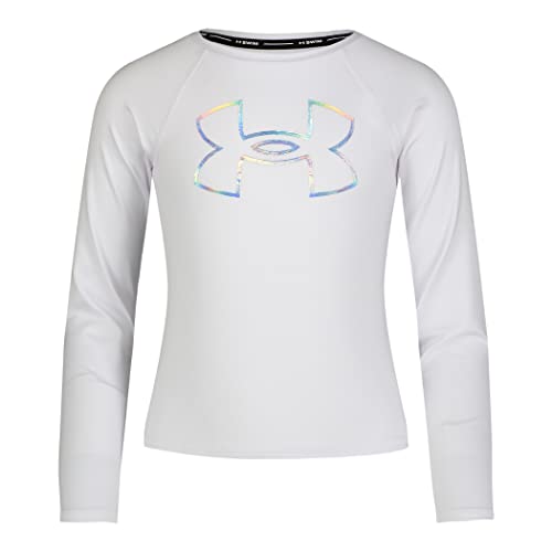 T-shirt anti-UV Under Armour fille manches longues blanc contre les brûlures soleil