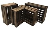 Vintage Stained-rustic Wood Crates Set of 4