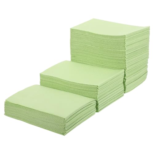Bavoirs dentaires jetables verts en papier imperméable pour soin oral et salon x125