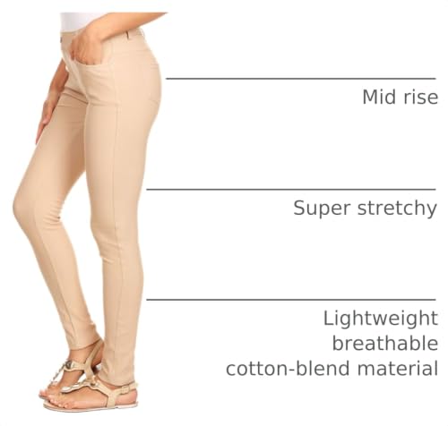 Image of YELETE Women's Basic Five Pocket Stretch Jegging Tights Pants