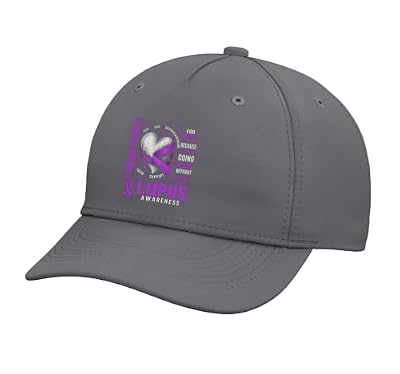 Purple Ribbon Warrior Lupus Adjustable Printed Baseball Hat, Slate Grey