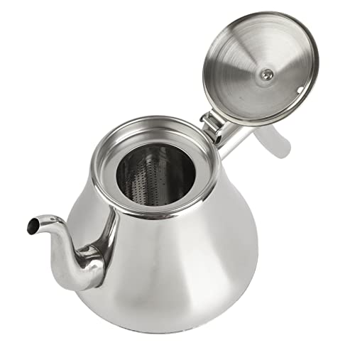 1200ml Teapot with Infuser, Stainless Steel Tea Pot with Removable Infuser for Loose Leaf Tea Kettle Water Boilers Loose Leaf Tea Maker Water Kettle for Home, Restaurant, Hotel, Outdoor
