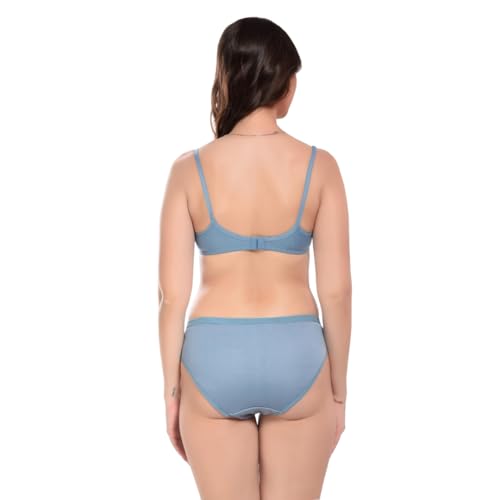 Image of SGC Women Cotton Blend Lingerie Set||Lightly Padded Wirefree Bra & Panty Set||Bridel Set for Women & Girls