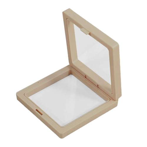 ルースケース ジュエリー収納 アクセサリーケース【10個セット】軽量 ディスプレイケース コレクションケース 使いやすい フローティングフレーム 透明フィルム 標本/ピアス/指輪収納 (Yellow,7*7*2cm)