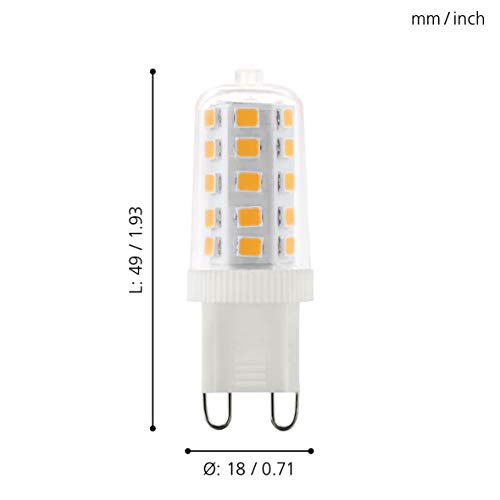 Eglo G9 LED Corn Light Bulb, 2-pin Push-fit Capsule lamp, 3 watt (Equivalent to 30 watt), 320 Lumen, Warm White Glow - Image 4