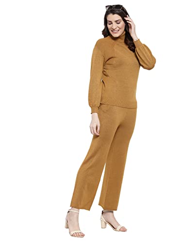 Image of Mafadeny Women Green Solid Turtle Neck Viscose Sweater