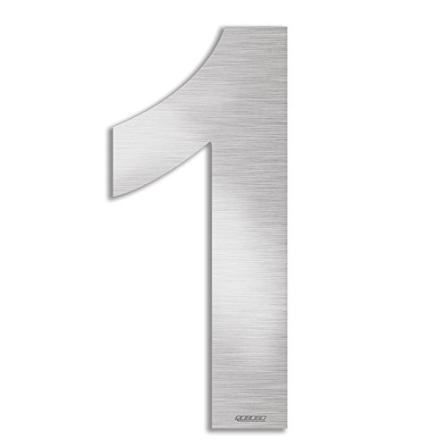 qobobo® Hausnummer Edelstahl 1 Hausnummernschild Gebürstet Hausnummern...