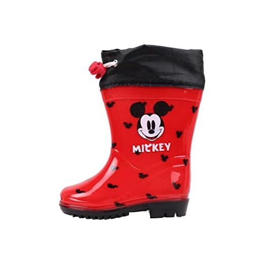 CERDÁ LIFE'S LITTLE MOMENTS Niña Niños con Stopper Regulador para Mayor Ajuste y Minimizar la Entrada Botas de Agua Mickey Mouse de Color Rojo-Licencia Oficial Disney, 27 EU