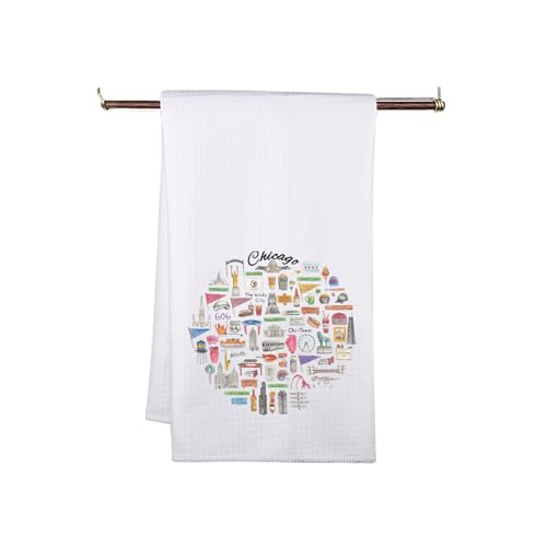 MNIGIU Chicago Travel Gift Chicago Kitchen Towel Chicago Kitchen Decor for Housewarming Chicago Souvenir Gift (Chicago Towel)