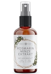 Rosmarinwasser mit Minz-Extrakt für Kopfhaut & Haare | Vitalisierendes Haar Tonikum zur Pflege von dünnem, trockenem & brüchigem Haar | Ohne Öl