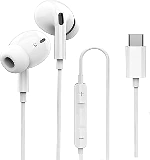 USB C Headphones,Type C Earphones In-Ear Wired Headphones with Mic and Volume Control,HiFi Stereo Noise Cancelling Earbuds Compatible with Samsung S20,Huawei P30/Mate 30,Google Pixel 4XL,One Plus 5 6T