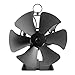 Wentylator kominkowy 6 Blade Fireplace Thermal Power Moc Black Piec wentylator Burner Wentylator Ekologiczny Silent Gospodarstwa Domowego Wentylator Wentylator Efektywny rozkład ciepła Konserwacja ogr
