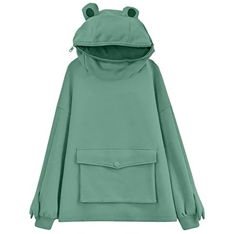 ZQP Women's Fall Winter Hoodies Solid Hooded Sweatshirts Pullover Tops Long Sleeved Drawstring Basic Hoodies for Women - - Medium Cover