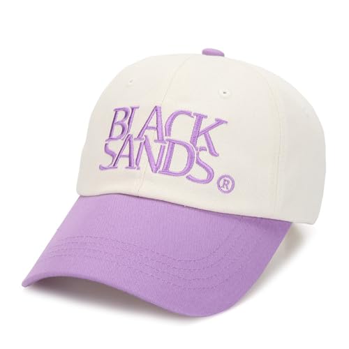 Black Sands Twins Contrast Embroidery Baseball Cap Unisex Fashionable Lightweight Hats for Men Women (Light Purple Large)