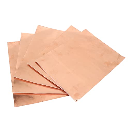 Conductive Copper Foil Sheets, Single Sided Conductive Tissue and 5 Pack Single Sided Shielding for Electromagnetic Isolation, Personally Constructed Electronics Shielding