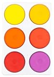 Jack Richeson Tempera Cakes, Large Size, Assorted Warm Colors, Set of 6