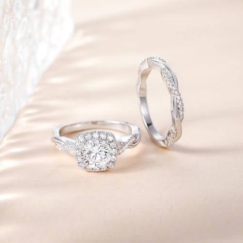 Mameloly 1.2ct Wedding Band Set