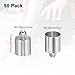 M METERXITY 50-Pack Tassel Cord End Caps, 7mm ID Copper Glue in Leather Barrel Kumihimo End Tip Bead Caps for Jewelry Making/Bracelets/DIY Pendant, Cord Terminators [Light Silver]