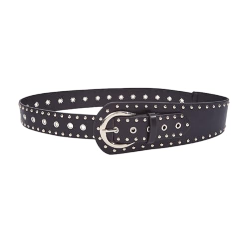Punk Styled Studded Belt, PU Leather Rivet Belt For Men And Women With Buckle Design Party Accessory