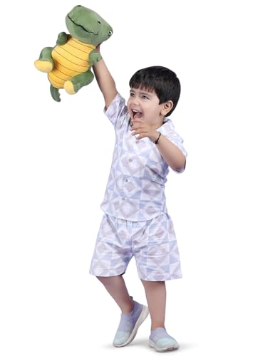 Image of POLKA TOTS 100% Cotton Co-Ord Set for Boys | Half Sleeve Shirt & Shorts Beach Outfit for Kids | Ultra-soft & Breathable Summer Clothes for Toddler & Baby Boy | Casual Dress & Printed Nightwear Set