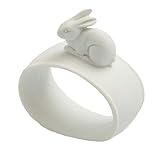 Design: Gerd Sommerlade Reichenbach - Serviettenring mit Hase - Porzellan - Weiß galsiert - Maße (ØxH): 5 x 5 cm