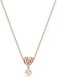 SWAROVSKI Women's Lifelong Heart Crystal Jewelry Collection, Rose Gold Tone & Rhodium Finish