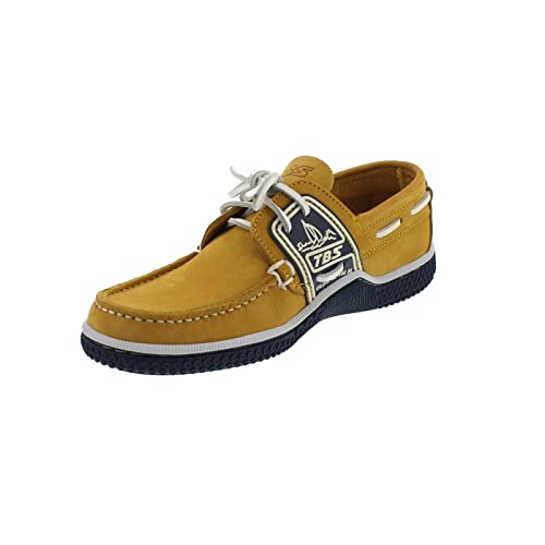 TBS GLOBEK - Chaussures à Voilier Bateau Vachette CEE Dee, Nubuck Jaune D8009, jaune, 41 EU