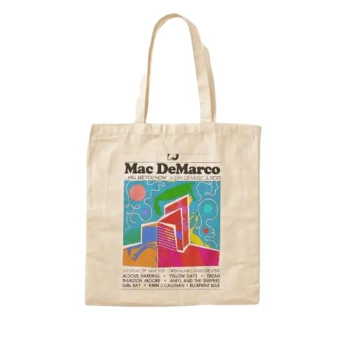 JWPPPATD Bolso de lona Mac Demarco Art Cotton Qei, unisex, de tela, para mujer, para comestibles, moda, estampado, informal