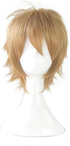 Xingwang Queen Anime Cosplay Wig Men Boys' Short Flaxen Hair Halloween Christmas Party Wigs