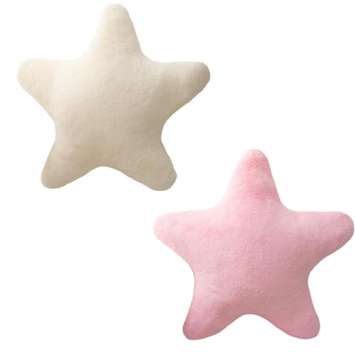 VARKAGE 2 Stück Kissen Stern Plüschkissen, Weiche Flauschige Sternform...