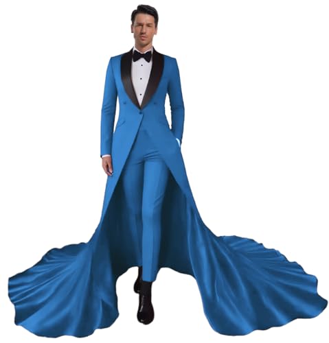 Mens Suits Classic Fit 2 Piece Double Breasted 3 Button Mens Suit with Tail Shawl Lapel Tuxedos Suits for Men2