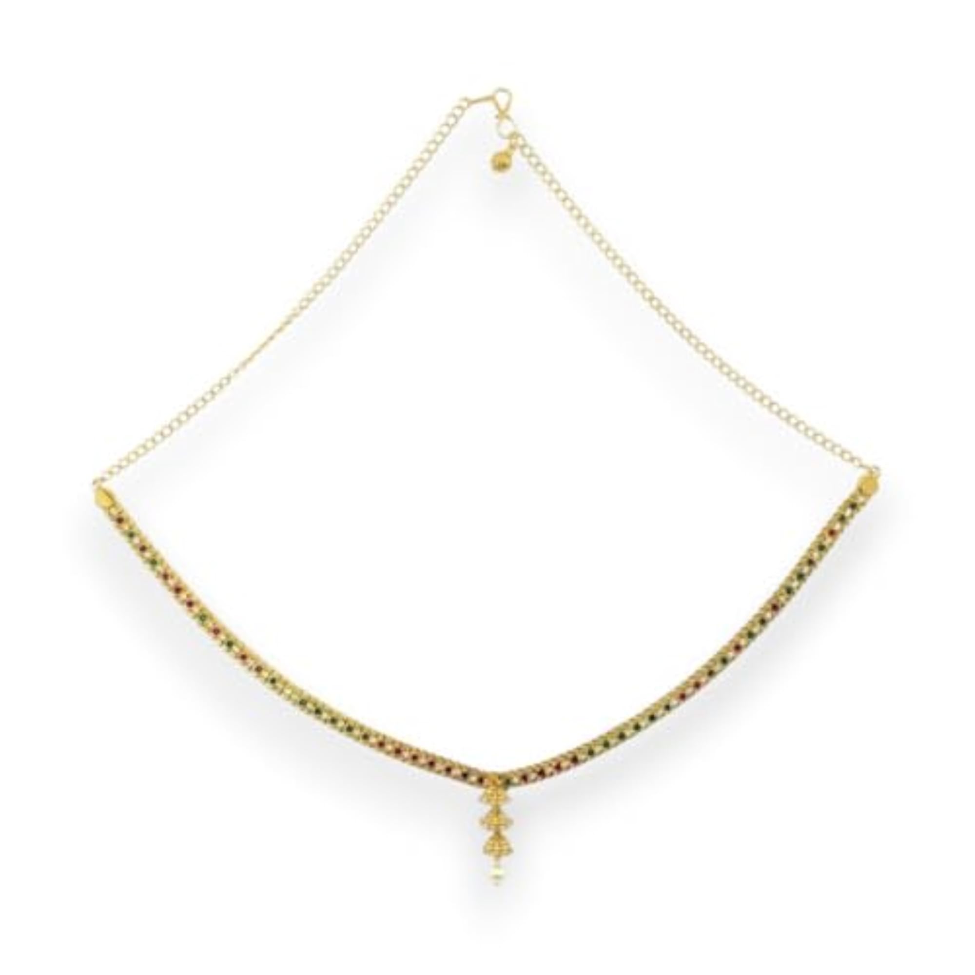 Women's Multicolor Gold-Tone Adjustable Waist Chain
