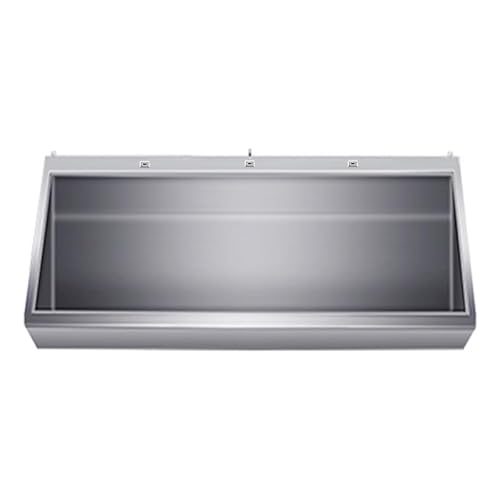 PFCDZDU Wall-Mounted Men's Flushing Urinal, Stainless Steel Urinal Trough with Sensor, Commercial Adult Male Toilet for Schools Construction Sites Public Places(39.3x11.8x25.6in-3 Sensor)
