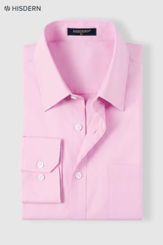 Image of HISDERN Mens Dress Shirts Long Sleeve Button Down Casual Shirts for Men Inner Contrast Formal Business Tuxedo Wedding Shirt