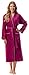Produktbild Morgenstern Bademantel Damen aus Baumwolle ohne Kapuze in Fuchsia Damen Bademantel wadenlang Frauen Bademantel Velours Größe M