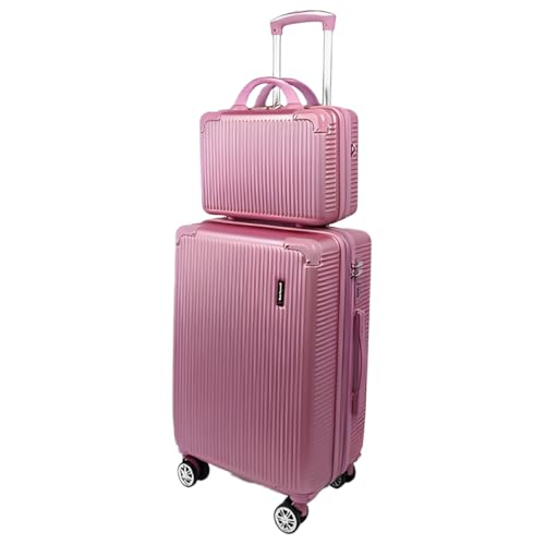 Mala de Bordo 10kg com Frasqueira Bagagem de Mão Expansível ANAC Rodas Duplas 360° Cadeado TSA Antifurto Alça Lateral Design Leve Resistente Ideal para Viagens Avião (Rosa)