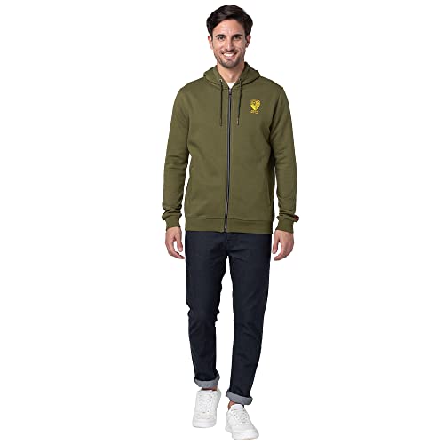 Image of Being Human Men's Solid Cotton Blend Long Sleeve Soft Hoody
